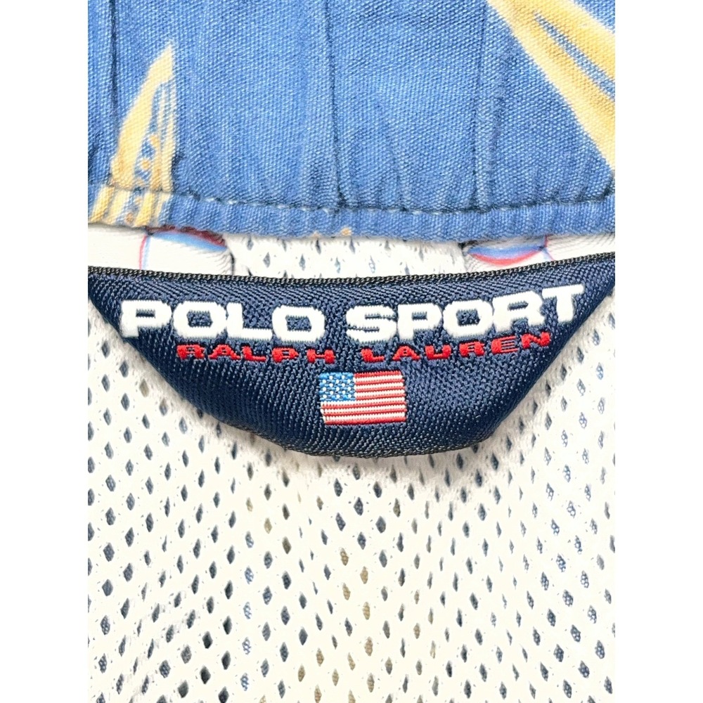 VTG Polo Sport Ralph Lauren Men XL Blue Yellow Floral Hawaiian Swim Trunks Short